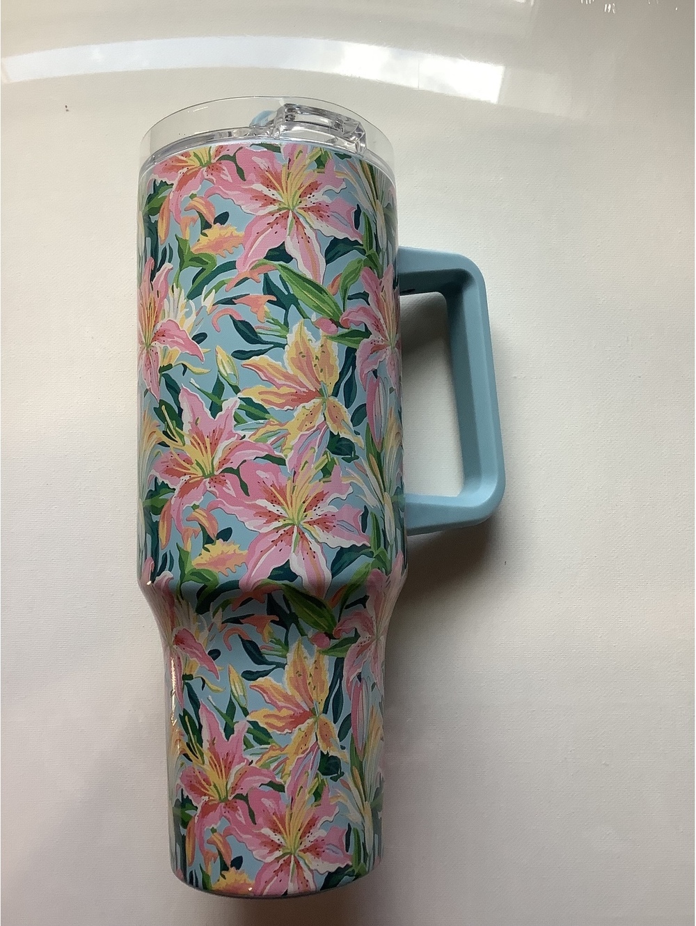 Floral Insulated Travel Mug with Handle and Straw Lid, 42 oz Hobby Lobby